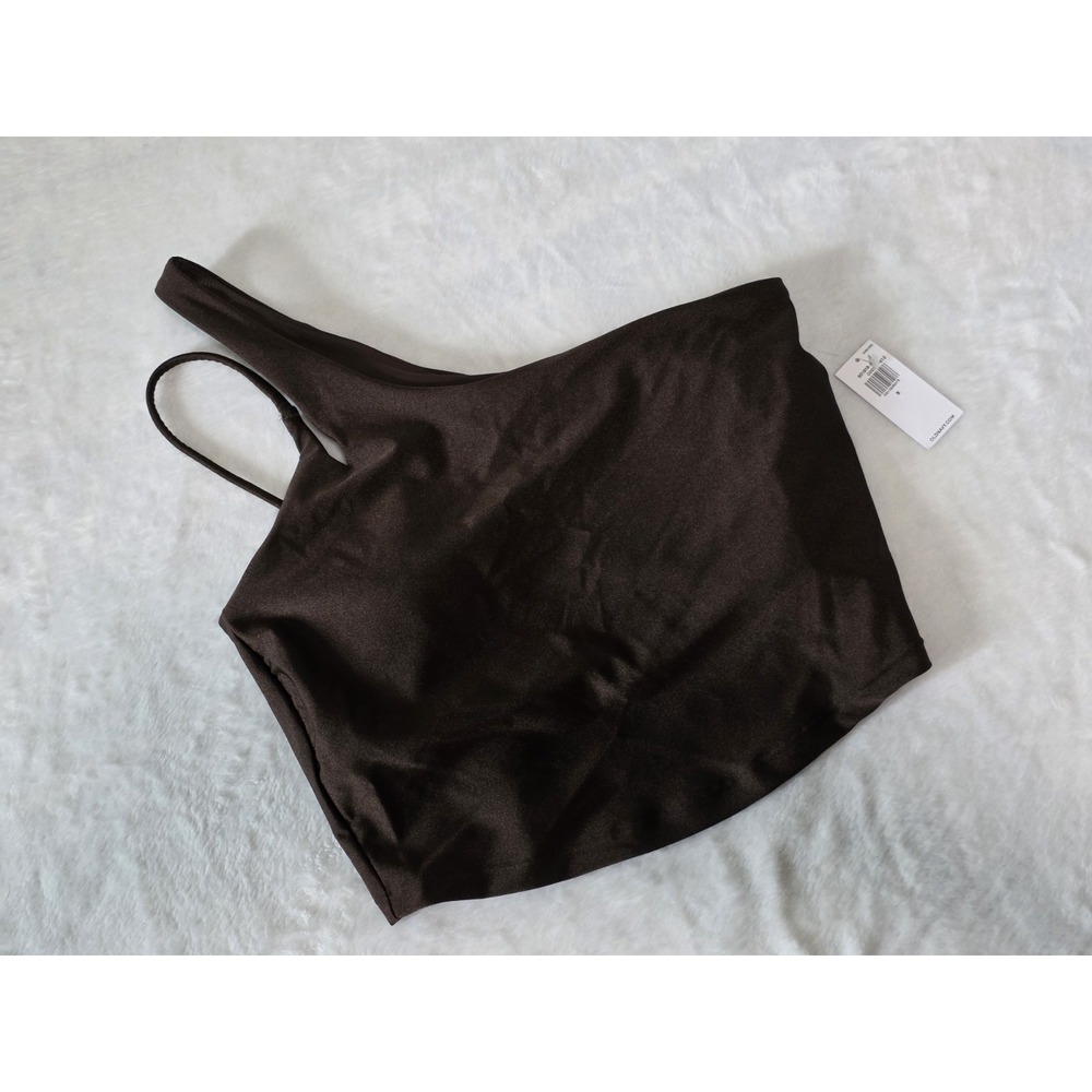 Old navy womens small brown powersoft longline sports bra one shoulder halter
